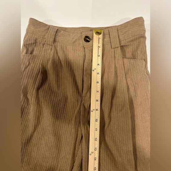 Miou Muse Corduroy Pants Women’s Medium Tan Cuffed High Waisted - Picture 6 of 9